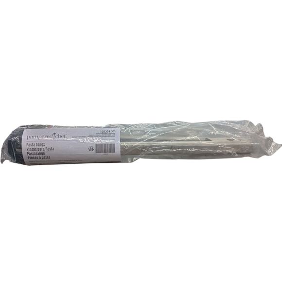 Pampered Chef Pasta Tongs 13" Stainless Steel Silicone #100359 NIP - Picture 1 of 4